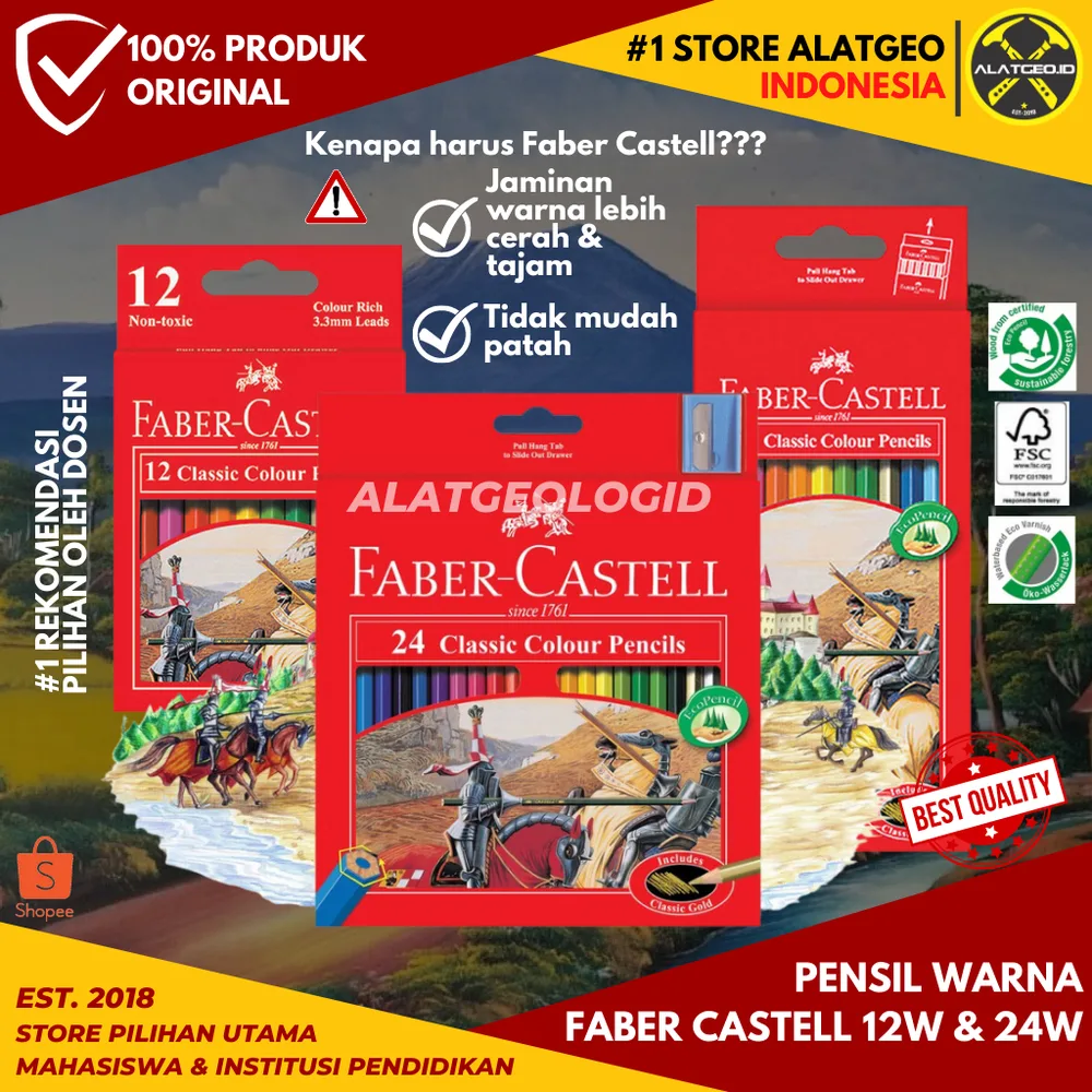 Foto produk Faber-Castell Pensil Warna Classic Color Pencils (isi 12/24)