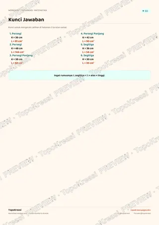 Cuplikan preview halaman 3 worksheet Keliling & Luas Bangun Datar — resolusi rendah bertanda air, bukan file final