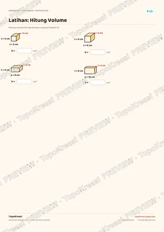 Cuplikan preview halaman 2 worksheet Volume Bangun Ruang — resolusi rendah bertanda air, bukan file final