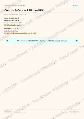 Cuplikan preview halaman 1 worksheet FPB dan KPK — resolusi rendah bertanda air, bukan file final