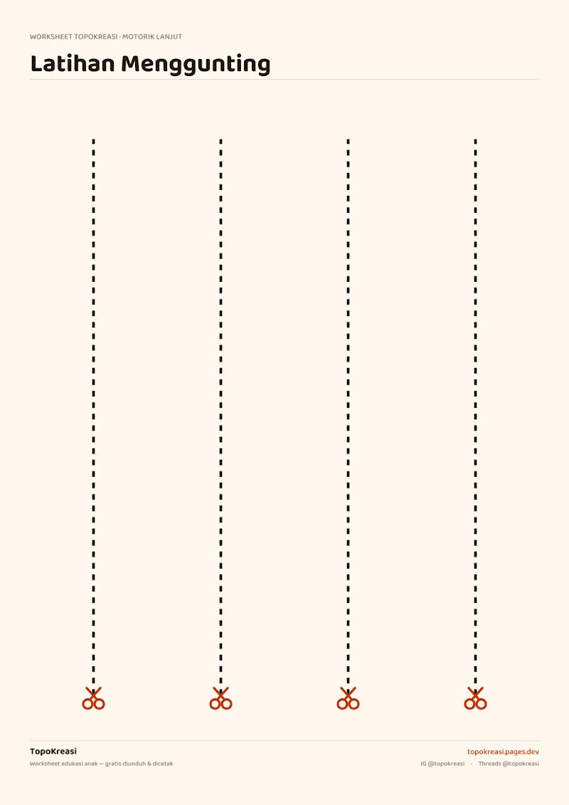 Preview worksheet Latihan Menggunting Garis Lurus