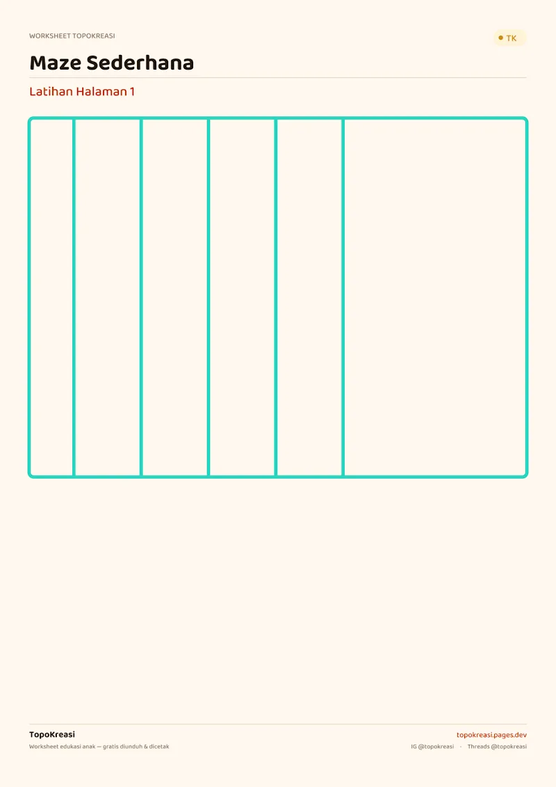 Preview worksheet Maze Sederhana