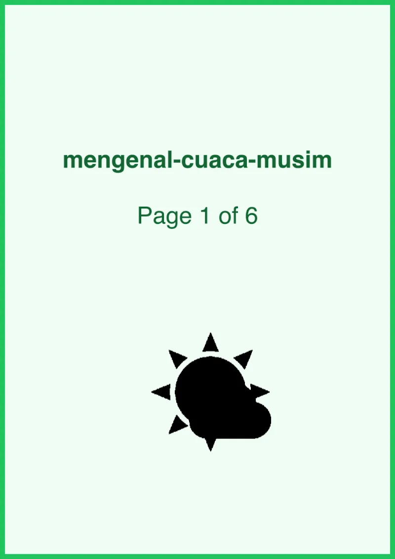 Preview worksheet Mengenal Cuaca Musim