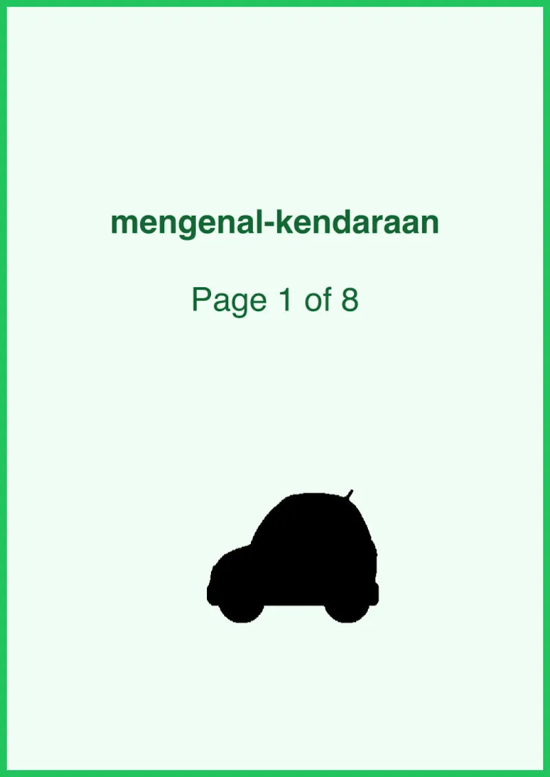 Preview worksheet Mengenal Kendaraan
