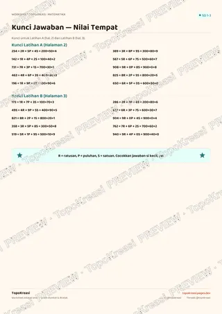 Cuplikan preview halaman 4 worksheet Mengenal Nilai Tempat — resolusi rendah bertanda air, bukan file final