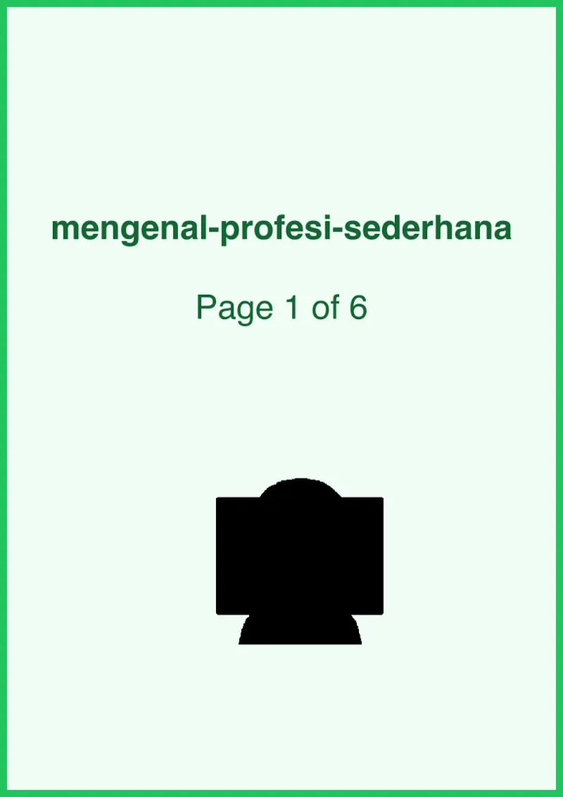 Preview worksheet Mengenal Profesi Sederhana