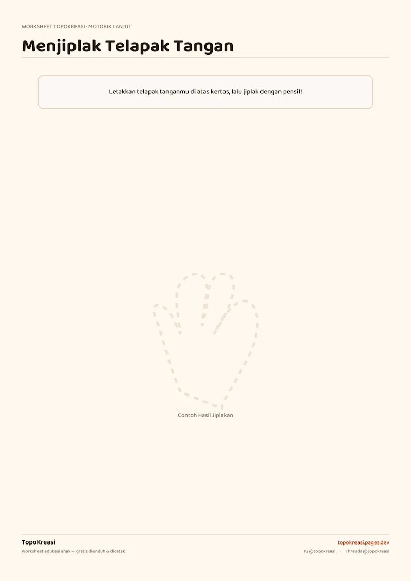 Preview worksheet Menjiplak Telapak Tangan