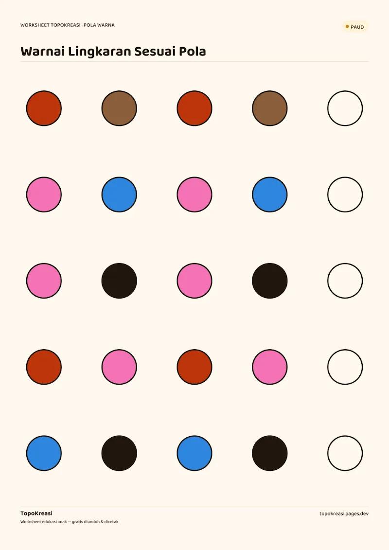Preview worksheet Menyusun Pola Warna Ab Ab