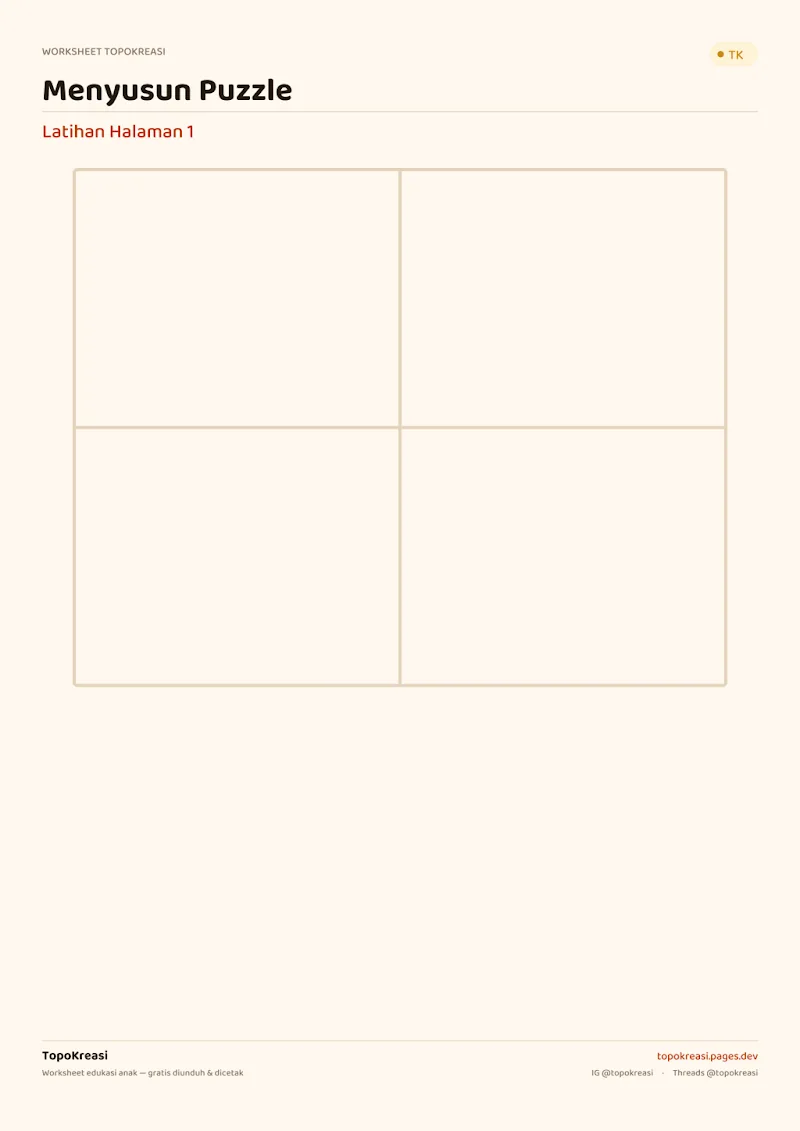 Preview worksheet Menyusun Potongan Gambar Puzzle
