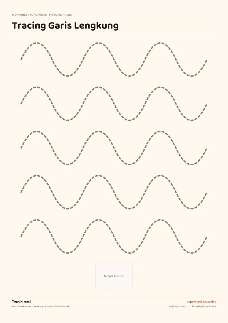 Preview worksheet Tracing Garis Lengkung