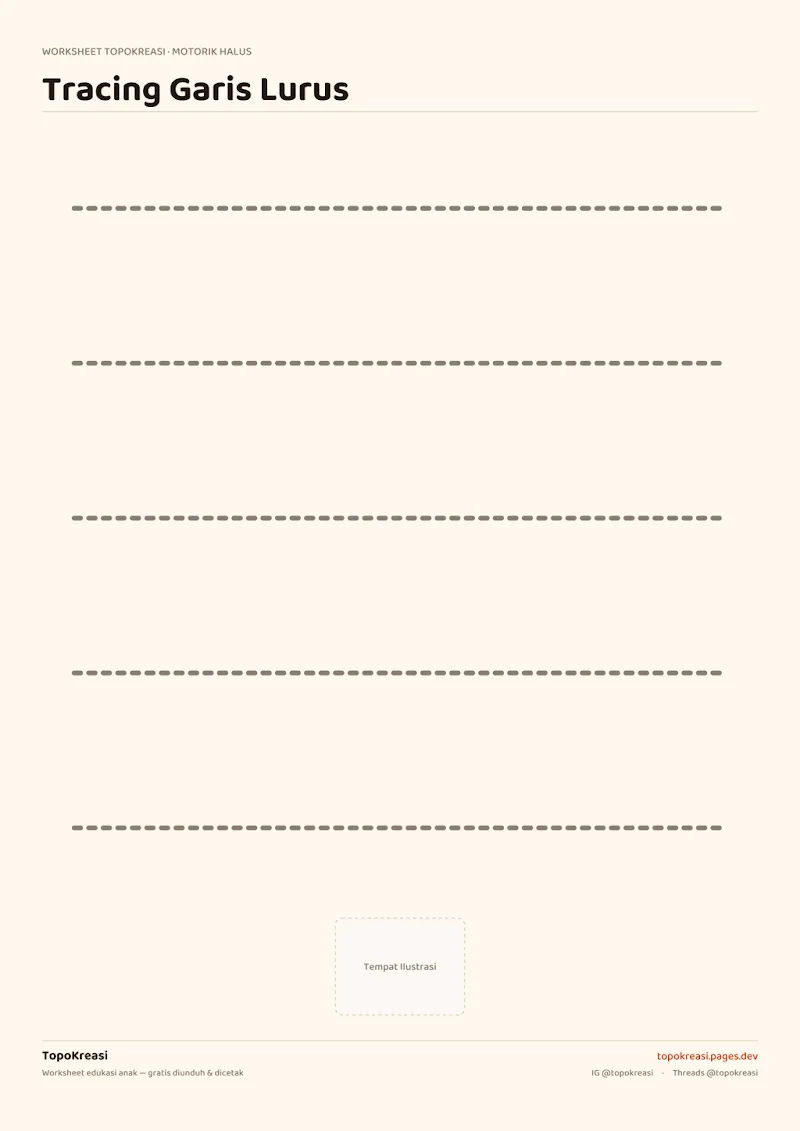 Preview worksheet Tracing Garis Lurus