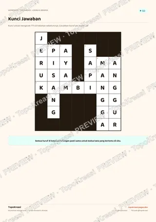 Cuplikan preview halaman 3 worksheet TTS Tema Hewan & Buah — resolusi rendah bertanda air, bukan file final